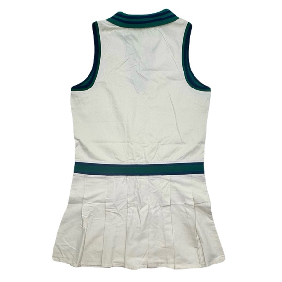 PRINCE Pickleball Sleeveless Pleated Dress Off White with Green Trim M - NWT - Picture 5 of 5